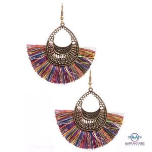 Multi Colored Tassel Earrings